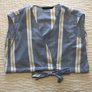 Zara cropped shirt